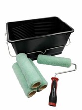6pc Paint Kettle Roller Tray 9" Sleeves & Frame Set 15L Scuttle Bucket