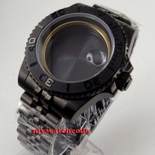 40mm Black PVD Sapphire Glass Watch Case Fit NH35A NH36A MIYOTA ETA2824 PT5000