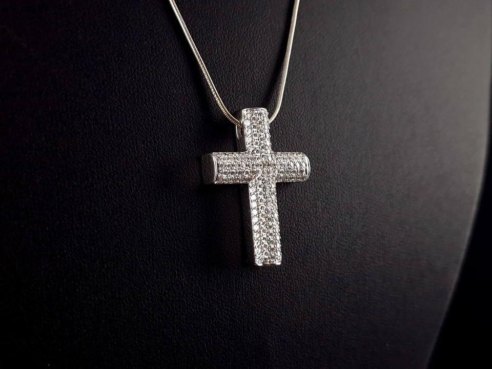 Anhänger Gold 585 Kreuz 1,5 ct Christ Wert 4000 Weißgold - massiv & zeitlos - Bild 2 von 4