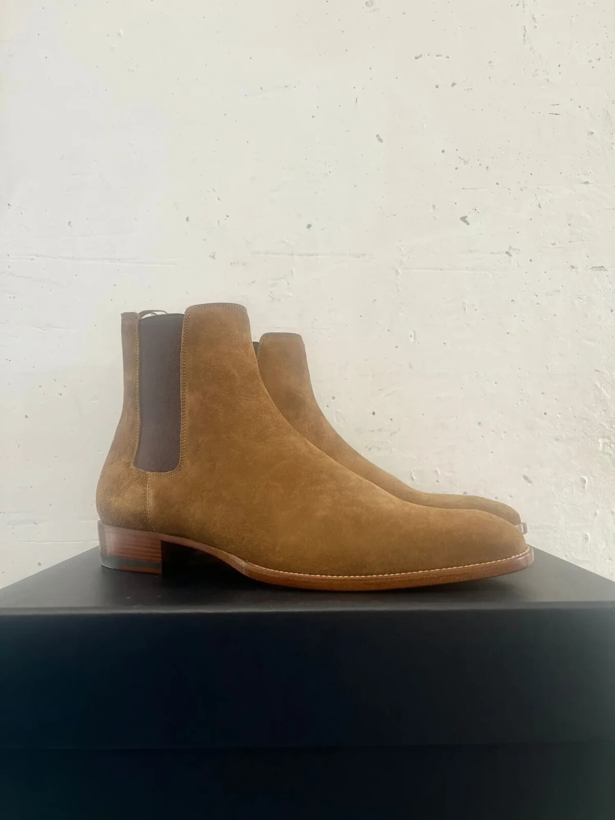 Stivali Saint Laurent Paris Classic Wyatt Chelsea in marrone BN con difetto 40