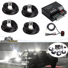 4 Hid Bulb Strobe Light Hideaway White 80w Emergency Flashing Warning System Kit