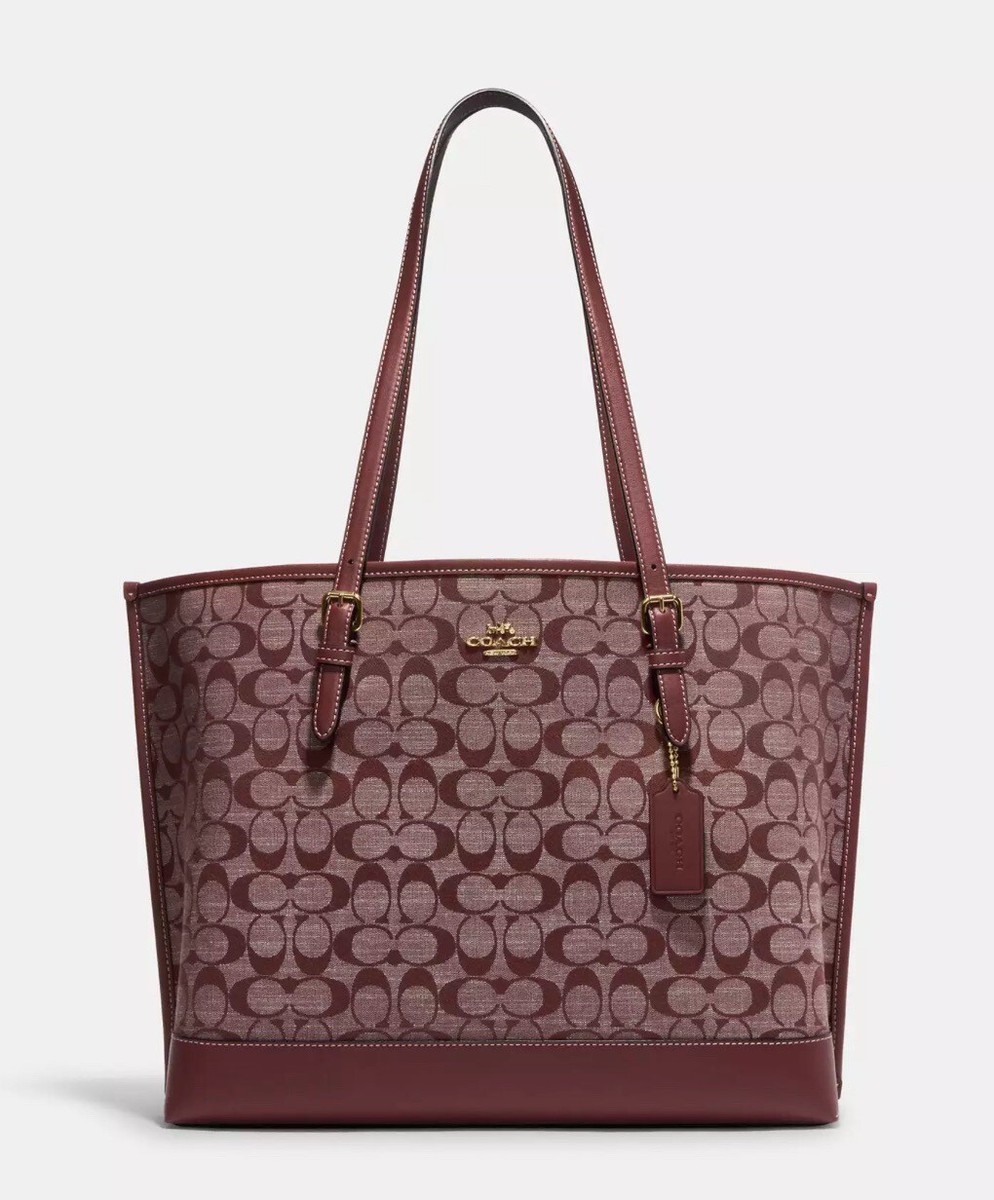 Coach (CH227) Mollie Wine Signature Denim Chambray Canvas