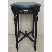 Casa Padrino Barock Beistelltisch Schwarz Ø 45 X H. 72 Cm - Barock MöBel
