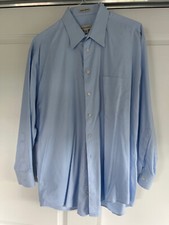  274 14 PRONTO UOMO Men  s Blue LS Shirt, Size 17 32-33, FREE SHIPPING