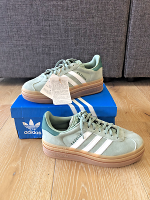 Women sz US 6.5 - adidas Gazelle Bold - Sage Green w/ gum | eBay