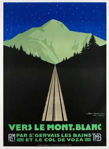 Lot de 3 Affiches PLM originales, Geo Dorival, Le Mont-Blanc, Montagne Art Déco 1928 - Photo 1/14