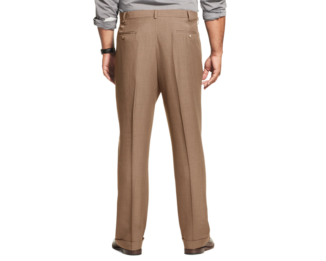 Van Heusen Mens Big & Tall No Iron Pleated Crosshatch Flex Pants 52X30