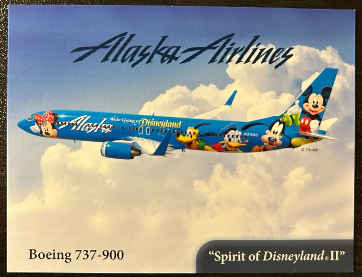 alaska airlines debuts new holographic trading cards celebrating iconic liveries RARE 737-900 Spirit of Disneyland II Card I got a trading card