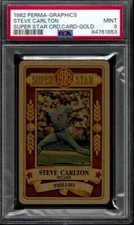 PSA 9 - 1982 Perma-Graphics Super Star - Steve Carlton (GOLD) Phillies HOF