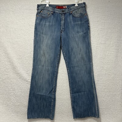 Guess Red Label Denim Elements Millennium 3-V-01 VTG Mens Blue Faded Jeans Sz 36