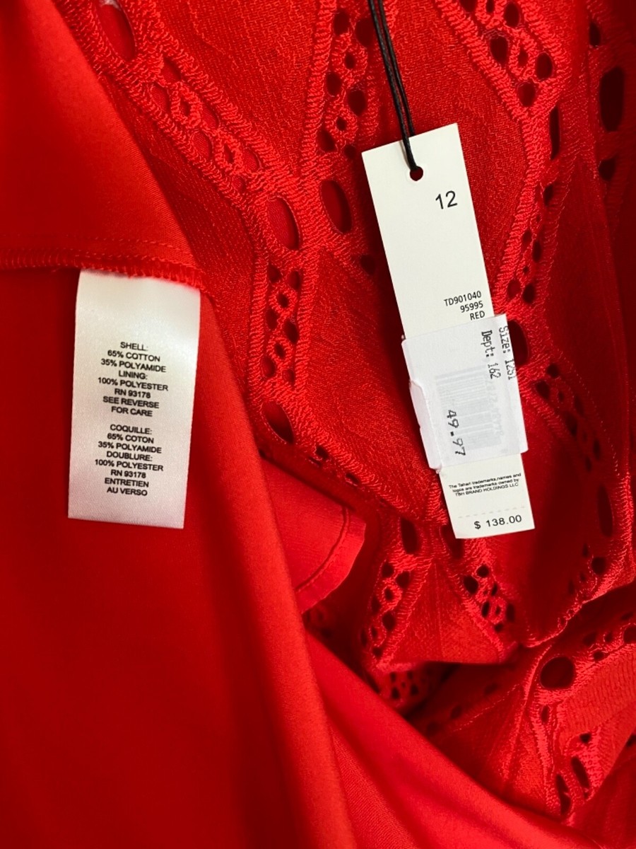 TAHARI Red Lace A-line Dress | eBay