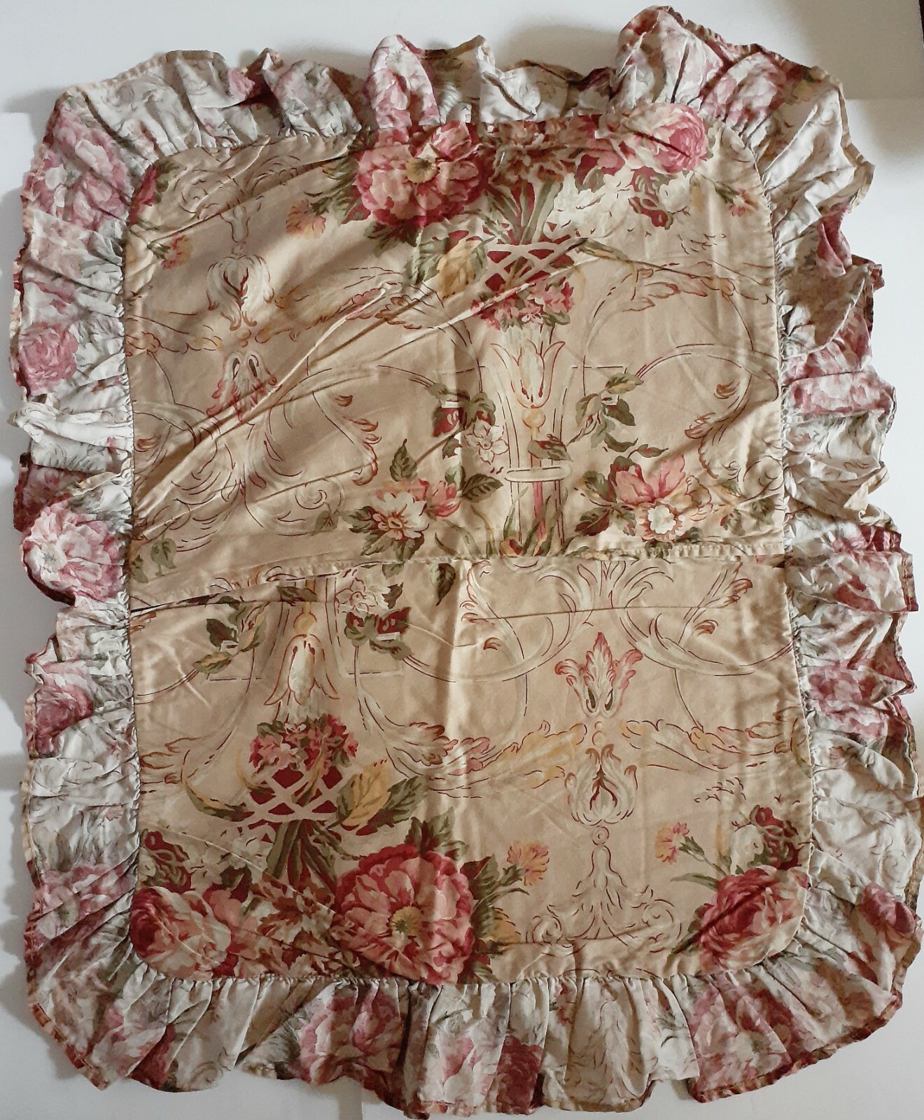 RALPH LAUREN GUINEVERE Floral Pillow Sham STANDARD Ruffled French