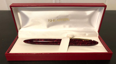 Vintage Red w/Gold Clip White Dot Scheaffer Ballpoint Pen in Box/Gold Accents