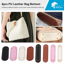 8PCS PU Leather Shaper Base Pad DIY Crochet Bag Bottom Oval Knitting Accessories