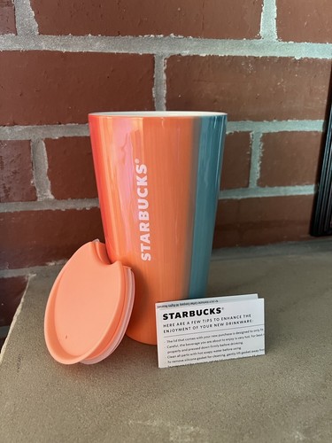 Starbucks Ceramic Color Block Armenia Tumbler Blue Peach Orange Neu mit Etikett 2020 RAR - Bild 13 von 13