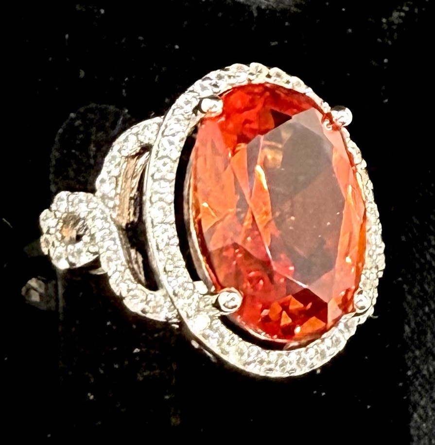 Sterling Silver Ring 925 Red Ruby Sz 7 Women Jewe… - image 6