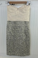 Alice + Olivia Elena Strapless Bustier Silk Tweed Dress XS Approx Bodycon
