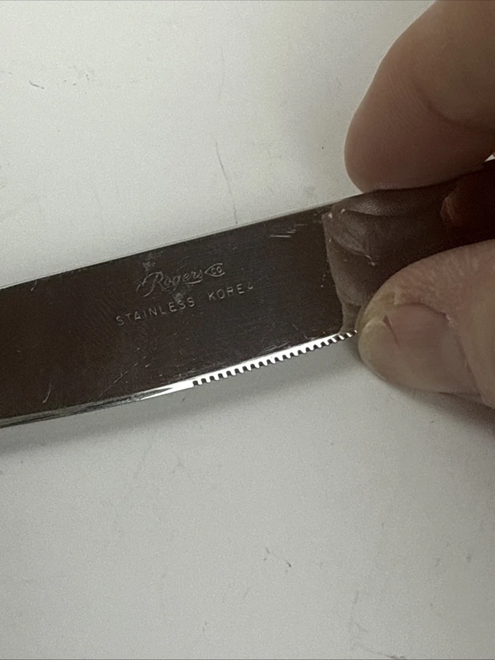 Stanley Robert’s Drama Dinner Knives (set 4)Ribbed Handles Stainless Steel 9” - Image 2 of 3