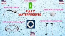 WATERPROOF Apple iPod Shuffle 4 Gen BLUE Color 2GB-NEW BATTERY INSTALLED-BUNDLE