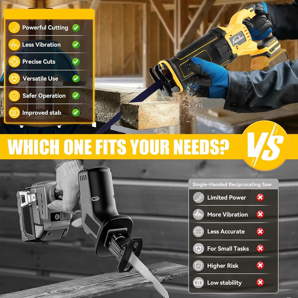 FOR DeWalt DCB206 20V MAX XR Brushless Cordless Reciprocating Saw, Tool Only - Image 4 of 4