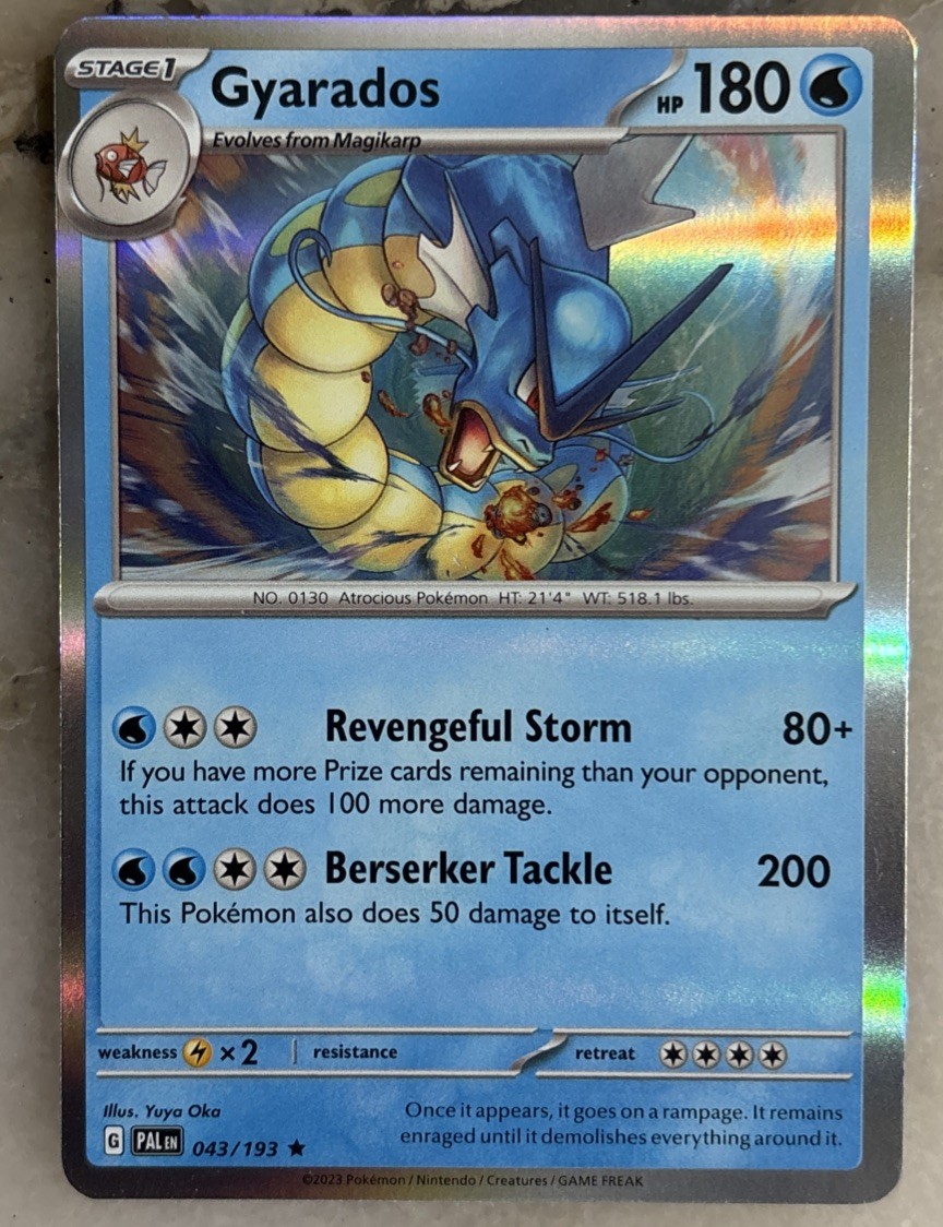 Pokémon TCG Gyarados Cosmos - Paldea Evolved 043/193 Holo Rare NM