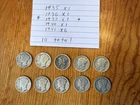 Mercury Dime Lot of 10 Mixed Dates - 90% Silver - 1937 toned, but with defect
