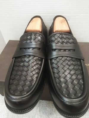 BOTTEGA VENETA Scarpa Men's Black Leather Loafers 12-US - W/ BOX & DUSTER (READ)