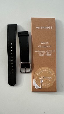 Original Withings Leder Armband 18mm Schwarz für ScanWatch *TOP