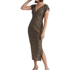 Madewell Green Floral Wide V Neck Midi Dress Size 0 NEW Cottage Boho Prairie