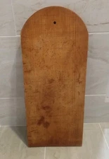 SIGNED PRIMITIVE LARGE WOOD TOMBSTONE CUTTING BOARD BREAD 24" X 10-3/8" LACONG?