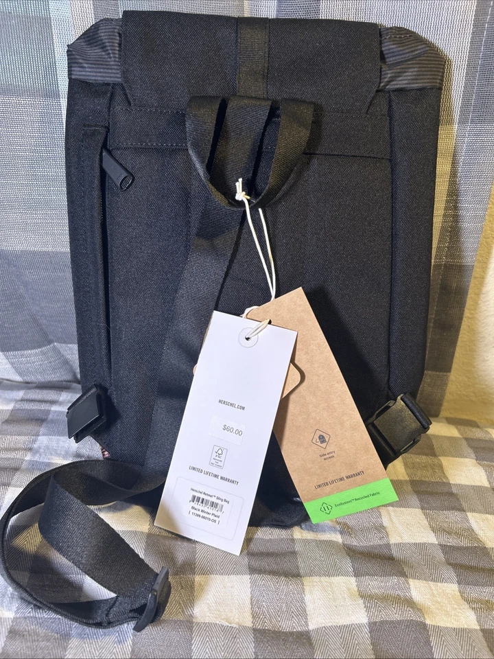 Herschel Supply Co Retreat Sling Bag. 5L Black Winter Plaid - Image 3 of 4