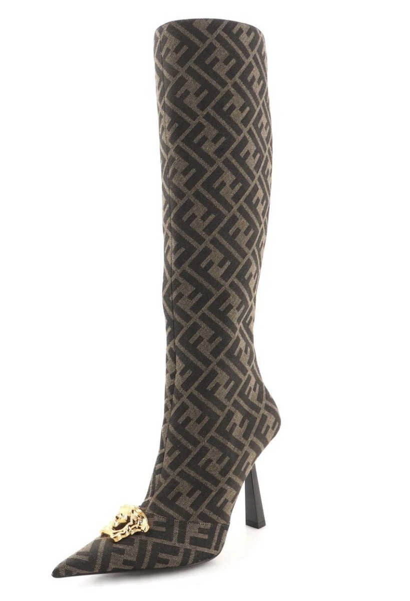 【関税＆送料込み】Fendi Show High Boots Shoes Fendi Show Leather Beige | Fendi