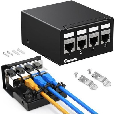 4 Port Patch Panel CAT6A Keystone Patch Panel (EC Listed) Shielded Network