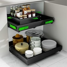 2 Pack Expandable Pull Out Cabinet Organizer, Width 12"-19" Depth 16.5"...
