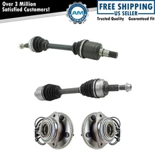 Front CV Axle Shafts & Wheel Hub Bearing Assemblies Set of 4 for Jeep Truck SUV