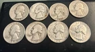 US Quarters 90% Silver 1934-1964 Lot Of 8  1934, 39, 43, 44(2), 51, 64(2)