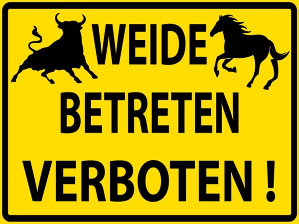 Holzschild 30X40 Cm Weide Betreten Verboten Deko Geschenk Holz Schild-image