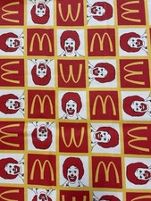 Vintage Ronald McDonald Clown Golden Arches Spectrix Flannel Fabric