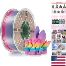 Rainbow Silk PLA Filament 1.75mm - Unique Color Changing 3D Printer Material