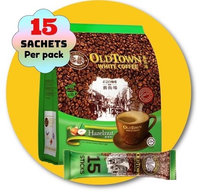 4 x Old Town White Coffee hazelnut instant coffee 38g x 15 stick 3 in 1 (DHL)