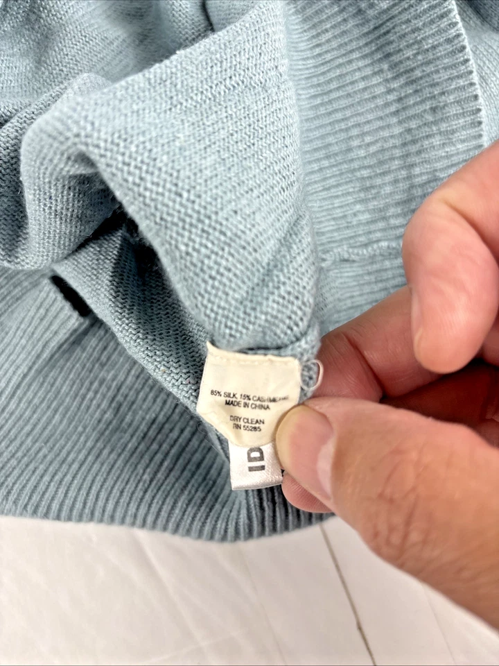 Cárdigan suéter Express Design Studio azul seda mezcla cachemir para mujer M’s Foto 4 de 4