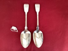 A Pair Of Antique Sterling Silver Table Serving Spoons