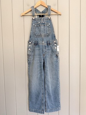 NWT Gap Teen Denim Carpenter Overalls 10 Straight Leg Cotton Grunge Indie NEW