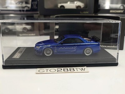 IGNITION 1:43 scale Nissan Skyline GT-R(R34) Mine's Bayside Blue /JDM (IG 1814)