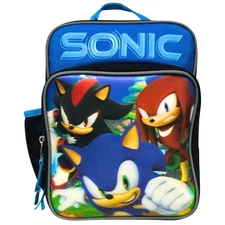 Sonic the Hedgehog 3D Kids Insulated Lunch Bag with Hydration Pocket, Lunchbox