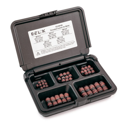 E-Z Lok Threaded Inserts for Metal; Assortment Kit; Carbon Steel; Metric Interna