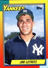 1990 Topps Traded Jim Leyritz RC Rookie #61T MLB Baseball New York Yankees Card. rookie card picture