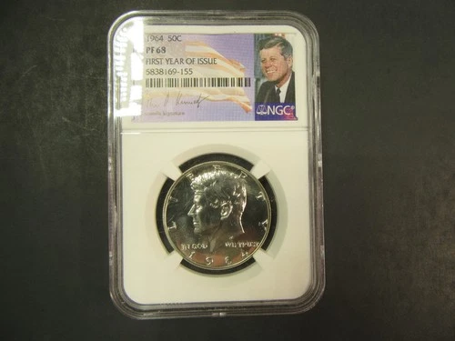 1964 Kennedy Half Dollar NGC PF68 First Year Of Issue