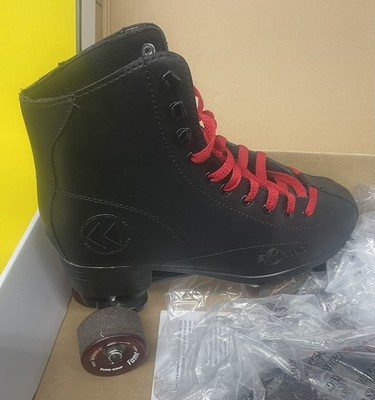 Reewind Men's Roller Skate (8) With Extra Wheels And Red Laced By Rollerderby