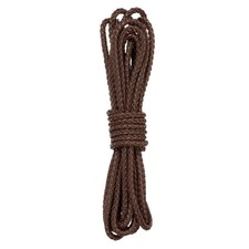 5.5 Yard Leather Cord, 5.5mm Round Braided Leather Strips, Coffee